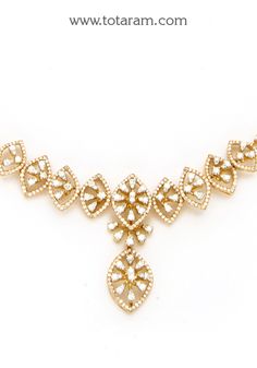 18 Karat Rose Gold Polish Diamond Necklace 
   - 235-DN327 - in 24.750 Grams for USD $3886.53. 
Made in India by Totaram Jewelers Online this product is in Gold - 18 Karat Gold  & is an excellent gift for Adult - Women. Ships fully insured with secured guaranteed delivery for free with your order over $250 from New Jersey USA & comes with 30 days exchange policy. Rose Gold Diamond Necklace For Celebration, Rose Gold Diamond Jewelry For Celebration, Delicate Rose Cut Diamond Jewelry For Formal Occasions, Delicate Formal Jewelry With Rose Cut Diamonds, Traditional Rose Gold Necklaces For Anniversary, Traditional Rose Gold Necklace For Anniversary, Fine Jewelry In Rose Gold For Celebration, Elegant Yellow Gold Diamond Necklace For Celebration, Fine Jewelry Rose Gold Jewelry For Celebration