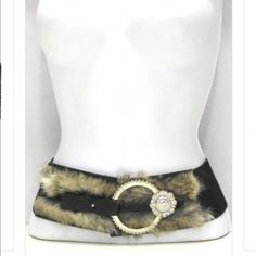 Black Faux Fur Rhinestone Stretch Elastic Belt Bakugo Shifting, Fur Belt, Belly Belt, Outfits 2000s, Fur Accessories, Fur Clothing, Clothing Catalog, Elastic Belt, One Piece Outfit