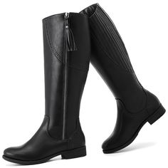 PRICES MAY VARY. Stylish and comfortable: These women's knee high boots feature a chic design perfect for any Fall or Winter outfit, with a round toe and convenient side zipper closure for easy wear.The knee-high length of these boots helps to keep your legs warm during cold weather, ensuring you feel comfortable and snug as the temperature drops. Versatile wear: A great addition to any closet, these riding boots are suitable for both casual and dressier occasions, making them an essential item Womens Long Boots, Winter Wear For Women, Ladies Long Boots, Women's Knee High Boots, Womens Knee High Boots, Long Boots, Winter Outfit, Winter Wear, Chic Design