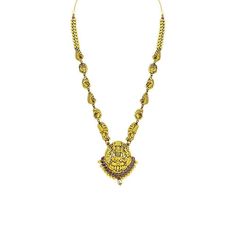 22K Yellow Gold Antique Temple Necklace W/ Rubies, Pearl & Paisley Carved Accent Chain - Virani Jewelers Temple Necklace, Chain For Women, Traditional Attire, 22k Gold, Embellishments, Temple, Paisley, Ruby, Mango