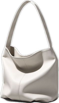 Trendy White Hobo Bag For Shopping, Trendy White Hobo Bag For Everyday, Trendy White Leather Hobo Bag, White Leather Trendy Hobo Bag, Trendy White Hobo Bag With Single Shoulder Strap, Casual White Faux Leather Shoulder Bag, White Tote Hobo Bag For Office, White Faux Leather Office Bags, White Hobo Bag Tote For Office