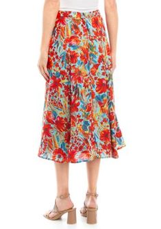 Vibrant florals flourish on this midi-length skirt from Philosophy making it the perfect addition to your spring and summer wardrobe. | Philosophy Women's Printed A-Line Midi Skirt, Small Summer Floral Print Midi Maxi Skirt, Spring Floral Print Maxi Skirt, Floral Print Long Maxi Skirt For Spring, Floral Print Maxi Skirt For Beach In Spring, Floral Print Flared Skirt Bottoms For Summer, Floral Print Long Skirt For Summer, Summer Floral Print Maxi Skirt For Day Out, Beach Floral Print Midi Skirt, Beach-ready Floral Print Midi Skirt