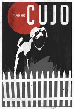 a black and white poster with the words cujo on it's back ground