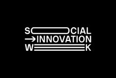 the logo for social innovation week, which is designed to look like an arrow with white letters