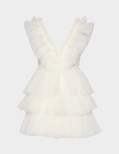 Show off your playful side in this sassy-sweet tulle mini dress! Perfect for a night out or to make a flirty statement at a special event. Featuring a sleeveless design and tiered ruffles down the skirt, you’ll be sure to turn heads. Sleeveless tiered tulle ruffle textile Side invisible zipper closure Mesh tulle, 100% Polyester lining Hand wash cold, lay flat to dry Imported White Mesh Mini Length Dress For Party, White Mini Mesh Dress For Party, White Mesh Mini Dress For Parties, Prom Tulle Mini Dress For Party Season, Glamorous Fitted Mini Dress With Tulle Skirt, Sleeveless Tulle Mini Dress For Evening, Sleeveless Tulle Mini Dress For Night Out, White Ruffled Mini Dress For Party Season, Evening Coquette Mini Dress