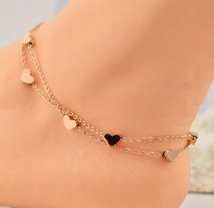 【Jewelry in My Box】rose gold cute heart anklet Heart Anklet, Ankle Jewelry, Foot Jewelry, Anklet Bracelet, Girly Jewelry, Anklet Jewelry, Stylish Jewelry, Ankle Bracelets, 925 Sterling Silver Jewelry