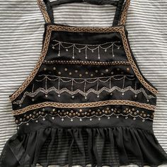 New Tags On Beaded Peplum Style Tank Top Free People Size Large Black Festive Tops For Summer, Black Beaded Summer Tops, Summer Black Beaded Top, Black Beaded Tops For Summer, Black Embellished Tops For Festival, Neon Tank Top, Black Mesh Crop Top, Black Tube Top, Turtle Neck Crop Top