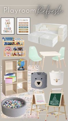 playroom refresh with furniture and toys