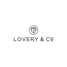 the logo for lovery & co is shown in black and white on a white background