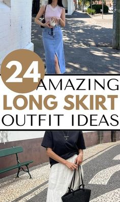 Wearing Long Skirts, Classy Long Skirt, Long Skirt Outfit Ideas, Winter Midi Skirt Outfit, Midi Skirt Outfits, Tie Dye Long Skirt, Midi Skirt Outfit Winter, Long Skirt Outfits For Summer, Maxi Skirt Outfit Summer