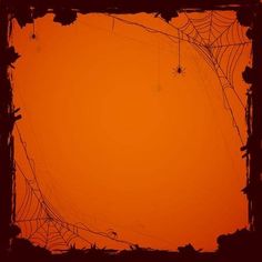 an orange sky with spider webs on it