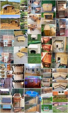 many different pictures of various types of wooden furniture and items that are made from wood