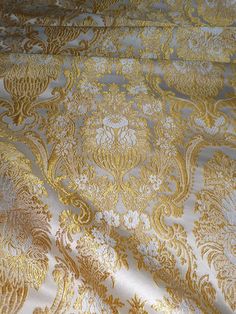 "colection: IERO 7 GREEK BROCADE FABRIC (Made in Greece composition:20%rayon 40%pol.40%goldyarn Width is 155cm (61\") Price is per meter. For any question please contact me at email. Thank you ieratika- Emmanouil International Buyers: Please be advised that we do not charge any taxes, duties, etc. In some countries there are import duties. You may want to check with your local customs prior to making an order, since the import fees are the buyer's responsibility." Elegant Gold Fabric For Formal Occasions, Gold Fabric For Formal Festive Occasion, Gold Festive Fabric For Formal Occasions, Festive Gold Fabric For Formal Occasions, Gold Jacquard Fabric For Formal Occasions, Formal Gold Jacquard Fabric, Gold Brocade Fabric For Formal Occasions, Gold Elegant Jacquard Fabric, Elegant Gold Jacquard Fabric