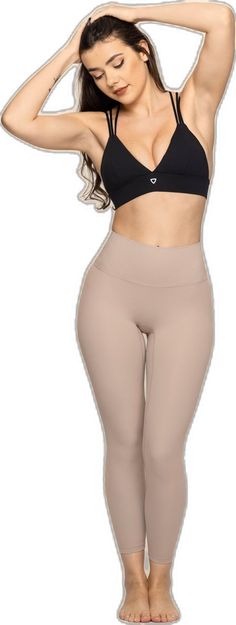 Full Length Beige Workout Bottoms, Beige Full Length Workout Bottoms, Beige Compression Bottoms For Gym, Beige Fitted Leggings For Workout, Fitted Beige Leggings For Workout, Beige Stretch Yoga Pants For Workout, Beige High Stretch Athleisure Bottoms, Beige High Stretch Bottoms For Athleisure, Compression Beige Workout Bottoms