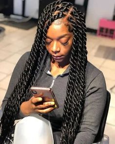 Senegalese Twists: How to Wear this Style for a Gorgeous Look Twisted Hair, African Hair Braiding Styles, Hairstyles For, Box Braids Styling