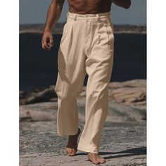 Season:Spring  Summer; Fabric:Linen Cotton Blend; Gender:Men's; Style:Basic,Fashion; Occasion:Holiday,Daily,Casual; Fit Type:Regular Fit; Function:Breathable,Comfort; Waistline:Mid Waist; Pattern:Plain; Design:Button,Straight Leg,Front Pocket; Pants Type:Dress Pants,Trousers,Linen Pants,Summer Pants; Fly Type:Button; Front page:FF; Listing Date:03/13/2024; Hips:; Length:; Waist:; Fit US Size: Trousers Linen, Men's Dress Pants, Mens Linen Pants, Basic Fashion, Pants Linen, Cotton Linen Pants, Beige Pants, Pants Summer, Mens Linen