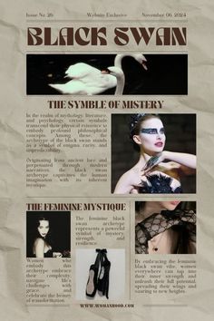 an article about black swan, the symbol of mystery in fashion and beauty news paper