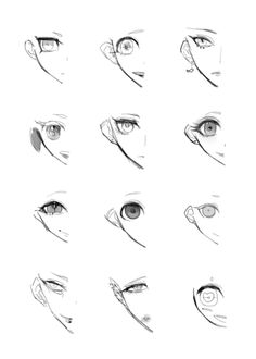 an image of various eyes drawn in pencil