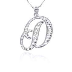 Description: 925 Sterling Silver Cz Cut Cursive Initial “D” Letter Pendant Necklace Item No.: Ba210* Metal Type: 925 Sterling Silver With Stamped 925 Metal Color: Silver Measurement: Pendant's Height With Bale: 1.12 In Width: 0.71 Inches Available In Any Letter From A-Z Rolo Chain Available In 16", 18", 20", 22" Brand New Made To Order. Please Allow 3-5 Days To Be Shipped. Silver Initial Pendant With Diamond Cut, D Letter, Shine Jewelry, Initial D, Letter Pendant Necklace, Letter Pendants, Rolo Chain, 925 Jewelry, Metal Color