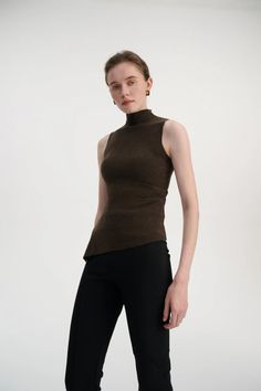 Ancosti halter tie sleeveless top Accordion Pleats, Chic Office, Knitwear Tops, Back Design, Halter Neck, Pattern Making, Matching Sets, Everyday Essentials Products, Sleeveless Top