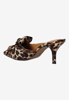 Effortlessly chic fabric pointy toe high mule with bow wrap upper. This slide clog/mule is made of patent/moiree faille or satin with a synthetic lining and Platinum Credit Card, Big Shirt, Womens Scrubs, Sweater Collection, Sweater Tank Top, Swimsuits For All, Style Statement, 7 11, Bow Detail