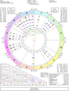 an astro chart with numbers and zodiac signs