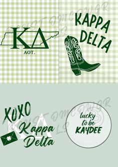 logos designed for kapa delta, lucky to the kaybee and kapa delta