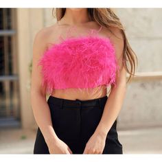 Thanks For Checking Out Our Fabulous Posh Closet!! All Of Our Items Are New With Tags! Never Worn Or Used <3 - Description: Show A Little Skin In This Cute And Casual Crop Top. This Top Is Next Level Glam. With Its Luxurious Feather Detail, This Top Is Perfect For A Night Out. With Its Strapless And Cropped Fit, It's On Trend And Figure Flattering. Whether You're Going To A Formal Event Or Hitting The Town With Your Girlfriends, This Top Will Have You Looking Your Best. - We Ship From Multiple W Feather Top, Feather Tops, Hemant And Nandita, Crop Top Casual, Winter Blues, Workout Tank Tops, Beauty Sets, Swimwear Tops, Next Level