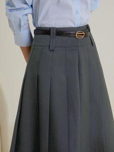 This is a feminine and romantic skirt by LANGSON that is made out of high quality polyester 100% fabric. With design detail of pleated detail for flared silhouette, it gives a trendy and feminine look. - Flared silhouette with overall pleats- Double belt loop on the waist- Feminine and modern mood Romantic Skirt, Double Belt, Pleated Drapes, Feminine Look, Long Skirt, Design Details, Overalls, Women's Fashion, Skirt