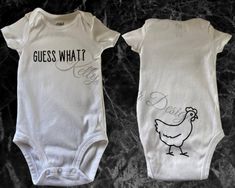 This baby bodysuit is perfect for the new little one! This also makes a perfect baby shower gift,  pregnancy announcement, or going home outfit- you'll be sure to get a laugh! *Please note that while I keep a stock of garments on hand, I may have to order certain sizes. This will increase the handling time by 3-4 days.* *Another note: in an effort to keep costs down for you, the brand of bodysuit being used might change. If you are particular or have requests, please let me know!* Care Instructions: Care Instructions: Wash inside out, cold, with like colors. Do not bleach. If vinyl lifts or wrinkles, press with an iron on highest setting with parchment paper in between. Baby Onsies Ideas Funny, Baby Onesie Gift, Boy Onesies, Funny Onesie, Baby Announcement Pictures, Virtual Baby Shower, Funny Baby Onesies, Baby Time