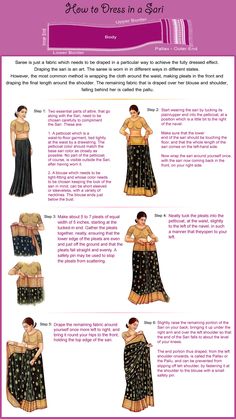 How To Dress In A Sari How To Wear A Sari, Draping Styles, Mode Tips, Ghagra Choli, Indian Sari, Indian Attire, Indian Clothing