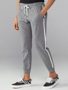 There's a reason Vuori keeps saying the Performance Joggers are their softest joggers ever. The women's Vuori Performance Jogger pants feature super soft materials that stretch to allow mobility. Sporty Yoga Pants For Lounging, Gray Athleisure Joggers For Lounging, Gray Activewear With Side Pockets For Loungewear, Gray Loungewear Activewear With Side Pockets, Go-dry Joggers For Loungewear, Gray Sporty Activewear For Loungewear, Comfortable Gray Sweatpants For Gym, Sporty Gray Joggers For Lounging, Gym Joggers With Elastic Side Panels