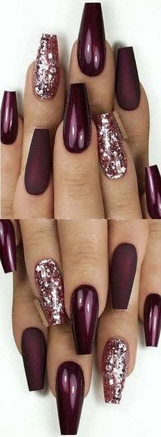 Glitter Nails Designs, Unicorn Nails Designs, Different Types Of Nails, Metallic Nails, Dipped Nails, Heart Nails, Coffin Nails Designs