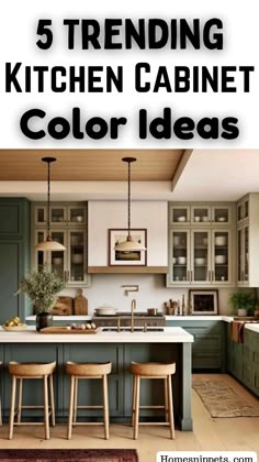 Kitchen Cabinet Color Ideas 2 Colored Kitchen Cabinets, Cabin Cabinet Colors, Trending Cabinet Colors, Kitchen Ideas Color Schemes, Cabinet Color Ideas, Small Kitchen Cabinet Colors, Kitchen Cabinet Colors For 2024, Colored Kitchen Cabinets, Paint Kitchen Cabinets