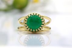 SUMMER SALE green onyx ring gold ring semi by AnemoneJewelry Ring Double Band, Double Band Ring, Double Band Rings, Precious Rings, Green Ring, Green Rings, Gold Filled Ring, Onyx Ring, Green Onyx