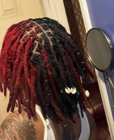 Locs Different Colors, Loc Inspo Black Women Color, Reddish Brown Locs Black Women, Red And Orange Locs Black Women, Cute Dreads