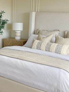 Custom Canadian Made Upholstered Bed Frame In The Fabric Of Your Choice. Solid Wood Structure With Complete Platform. Made By Hand In Canada. Fast And Free Delivery To Your Door. Shop Online Today. Cream Headboard, Beige Upholstered Bed, Linen Platform Bed, Plush Headboard, Wood And Upholstered Bed