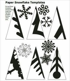 paper snowflake templates for christmas trees and other holiday decorating items to make