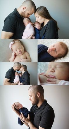 a man and woman are holding their newborn baby