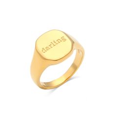 Soulful Script Rings - wear your affirmations and manifest your reality! These rings feature empowering and uplifting mantras to keep you motivated and inspired throughout the day. Let your soulful energy shine through with these unique and meaningful rings. Materials: Stainless Steel, 14K Gold plate Adjustable Inspirational Rings For Everyday, Meaningful Everyday Gold Ring, Gold Meaningful Everyday Ring, Gold Everyday Ring With Meaningful Style, Letter Ring, Gold Signet Ring, Message Jewelry, Waterproof Jewelry, Ring Fit