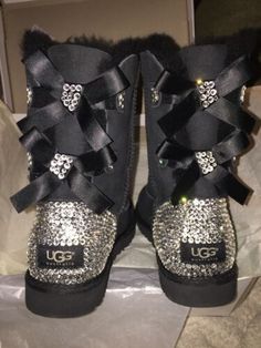 Great Shopping NIB Swarovski Bailey Bow II Ugg Boots! , Womens Boots Boots With Bows, Bow Uggs, Ugg Boots With Bows, Uggs For Cheap, Ugg Boots Outlets, Bailey Bow Uggs, Bailey Bow, Fashion Lookbook, Nike Sneakers