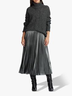 Ralph Lauren Pleated Skirt, Outfits Pleated Skirt, Pleated Skirt Black, Smart Fashion, Skirts Outfits, Knife Pleat