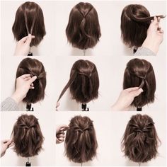 #tutorial #easy #braids #medium #hair Longish Hair, Braids Big, Long Bobs, Easy Hairstyle, Easy Braids, Short Hairstyle