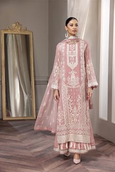 Almira || AQS E DAST || ALIZEH FASHION – Kapraye Indian Formals, Suites Designs, Desi Clothing, Chiffon Suit, Desi Fits, India Style, Pakistani Style, Chiffon Sleeves, Desi Clothes