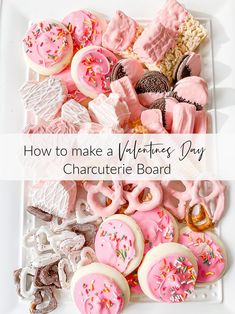 a white plate topped with lots of different types of cookies and doughnuts next to each other