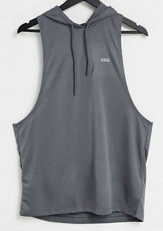 ASOS, '4505 Icon Training Sleeveless Hoody' Men's Hooded Sleeveless T-Shirt ASOS 4505 Icon training hooded sleeveless t-shirt with dropped armhole. Silky-soft fabric; Lightweight feel. Size: MEDIUM. [Men's; Chest: 38" - 40" (97 - 102 cm)]. Material: 100% Polyester. Color: Grey. Machine wash. Imported. BRAND NEW with tags in original bag. PRODUCT DETAILS Training mode: activated. Drawstring hood. Logo print to chest. Sleeveless style. Drop armholes for unrestricted movement. Regular fit. The new Mens Sleeveless Shirt, Gray Sleeveless Gym Top, Gray Athletic Fit T-shirt With Breathable Material, Gray Athletic Fit Breathable T-shirt, Gray Breathable Sportswear T-shirt, Relaxed Fit Sleeveless Gym T-shirt, Hooded Shirt, Original Bags, Mens Hooded