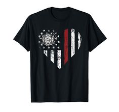 a black t - shirt with the american flag on it