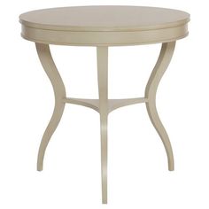 a white table with an oval top