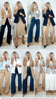 Gray Top Outfit Ideas, Shoes To Wear With Dress Pants, Fall Transition Outfits For Work, Grey Work Pants Outfit, Blue Top Outfit Ideas, Khaki Pants Outfit Women Work, Khaki Pants Outfit Women, Grey Top Outfit, Striped Blazer Outfit