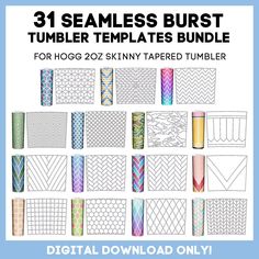 31 seamless burst tumbler templates bundle for hog - ziny tapered tumblers